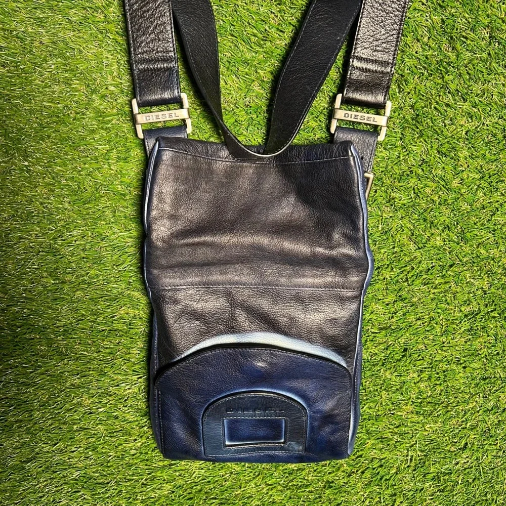 Diesel Leather Chest Rig Holster Bag Navy Blue‎ Black Tactical Y2K